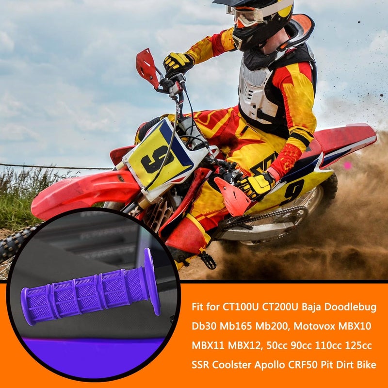 HOLATO 7/8" Handlebar Grips for 50cc-125cc CRF70 CRF80 TRX450 TTR90 TTR110 TTR125 PW80 RM80 DR650 KLX250 KLX300 KX65 SSR125 Pit Dirt Bike ATV Quad Motocross Motorcycles CT100U CT200U Mini Bike - Image 2